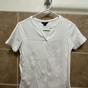Eddie Bauer White Fitted Polo T-Shirt